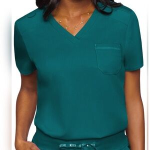 Med Couture Teal Scrub Top